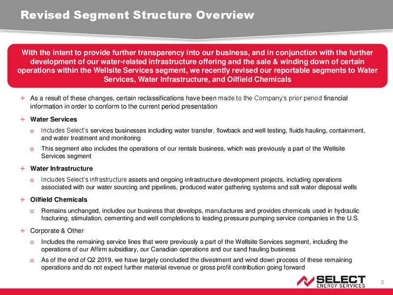 2Q 2019 Earnings Presentation – Select Energy Services – slide 2