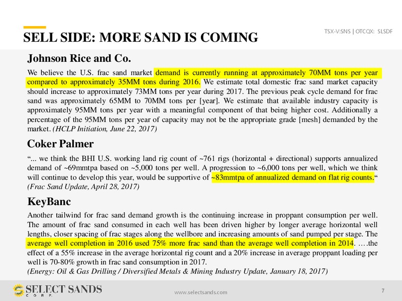 September 2017 Corporate Presentation – Select Sands Corporation – slide 6