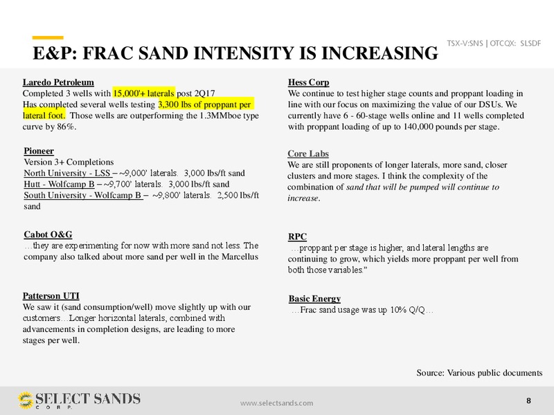 September 2017 Corporate Presentation – Select Sands Corporation – slide 7