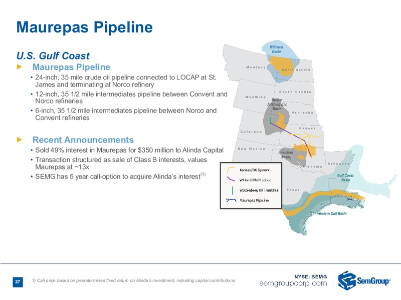 3Q 2018 Earnings Presentation – Semgroup Corporation – slide 25