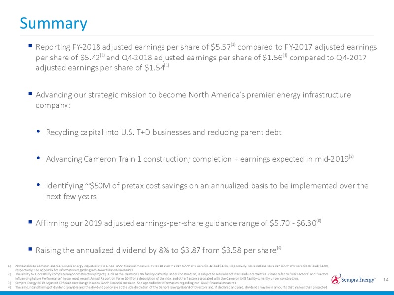 4Q 2018 Earnings Presentation – Sempra Energy – slide 13