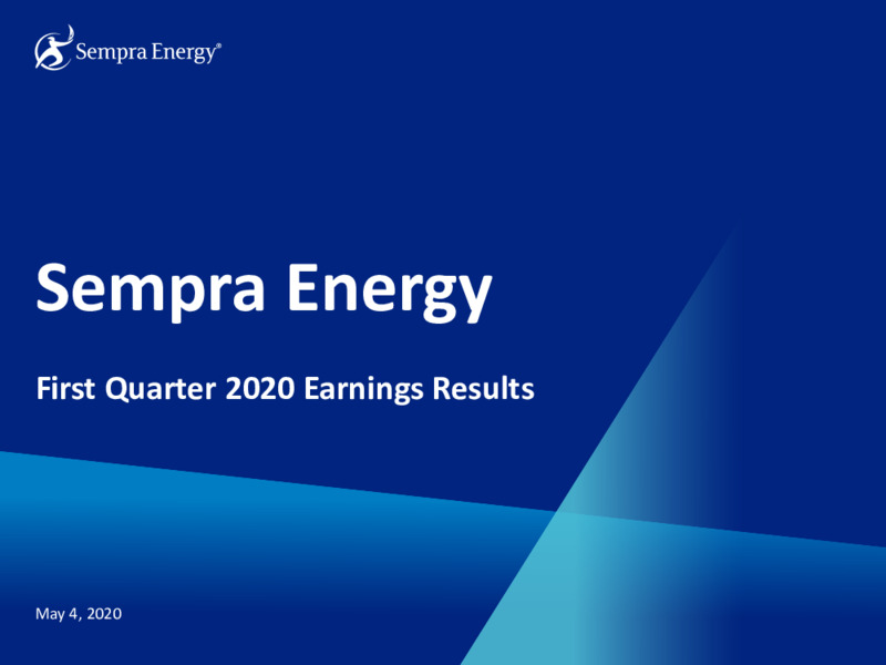 1Q 2020 Earnings Presentation – Sempra Energy – slide 1