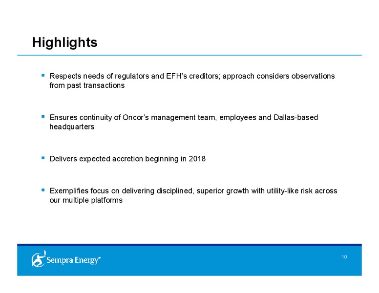 Agreement to Acquire Stake in Oncor Presentation – Sempra Energy – slide 9