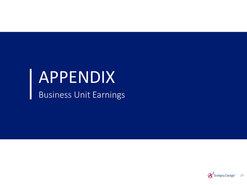 3Q 2019 Earnings Presentation – Sempra Energy – slide 18