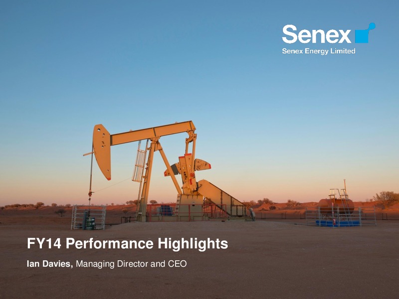2014 Earnings Call – Senex Energy Ltd. – slide 3