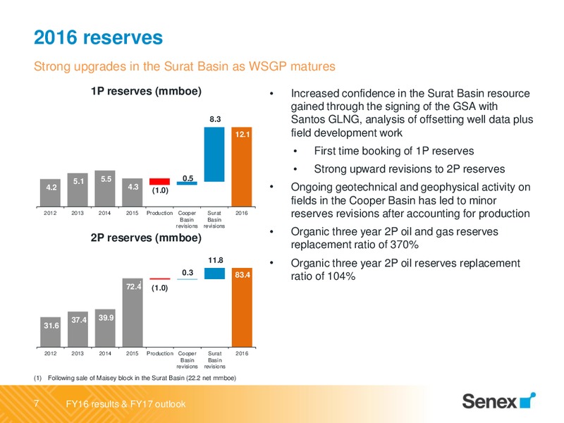 FY 2016 and FY 2017 Outlook – Senex Energy Ltd. – slide 7