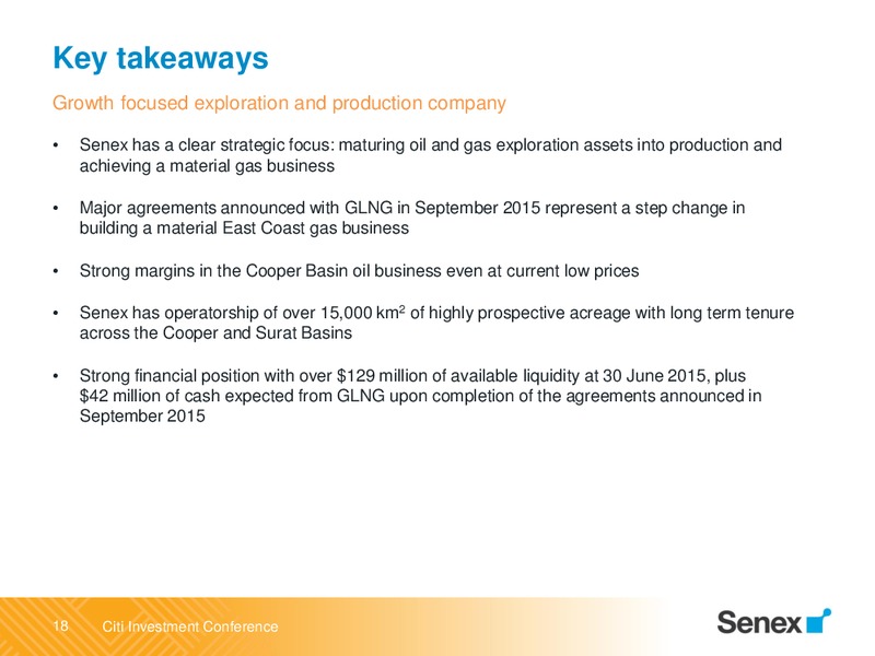 Citi Annual Australian and New Zealand Investment Conference – Senex Energy Ltd. – slide 18