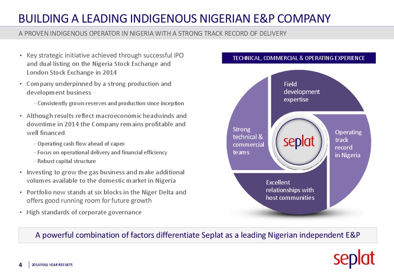 2014 Earnings Call – Seplat Petroleum Development Company – slide 3