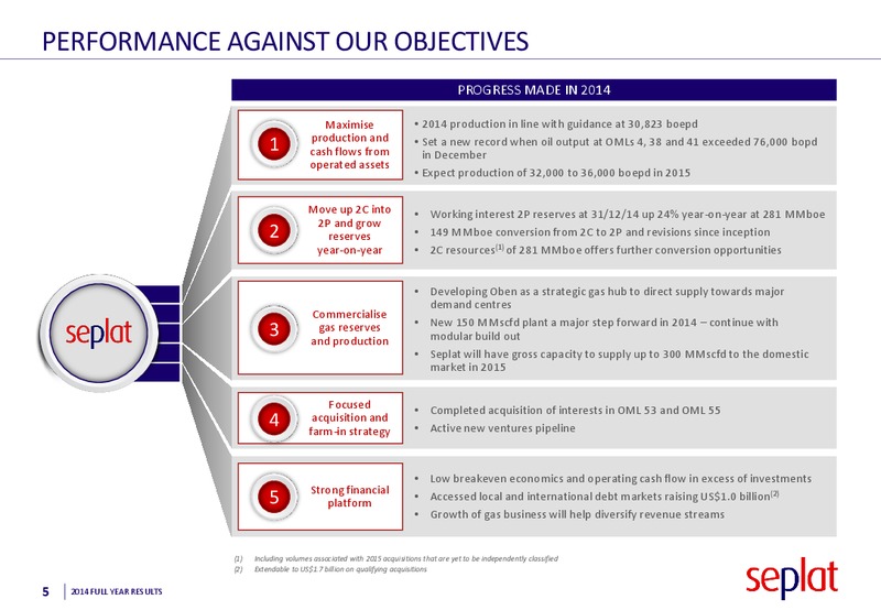 2014 Earnings Call – Seplat Petroleum Development Company – slide 4