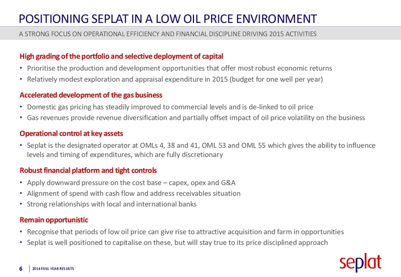 2014 Earnings Call – Seplat Petroleum Development Company – slide 5
