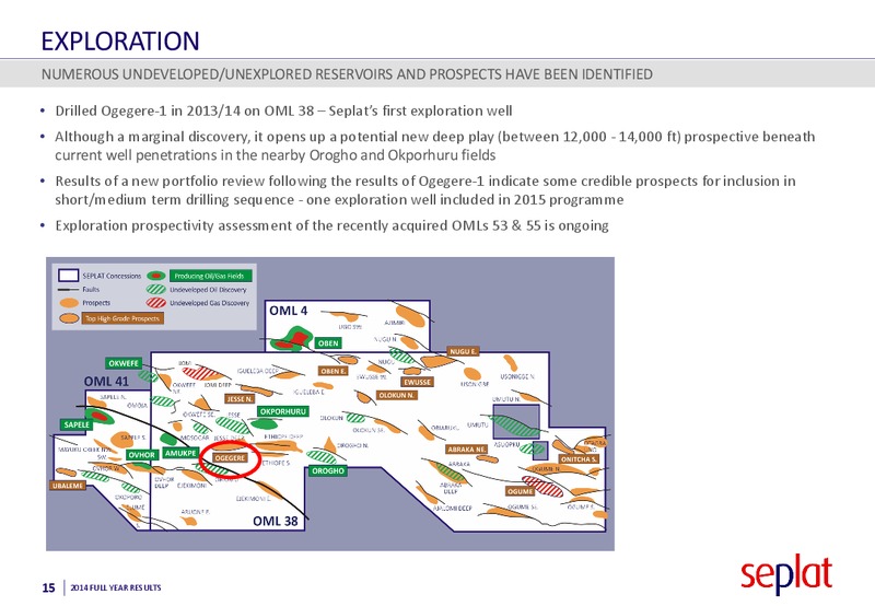 2014 Earnings Call – Seplat Petroleum Development Company – slide 14