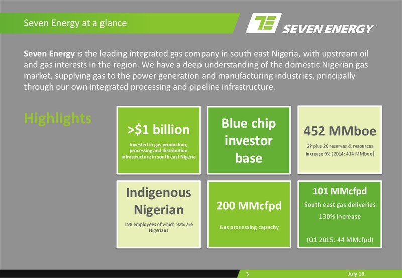 June 2016 Corporate Presentation – Seven Energy International Limited – slide 2