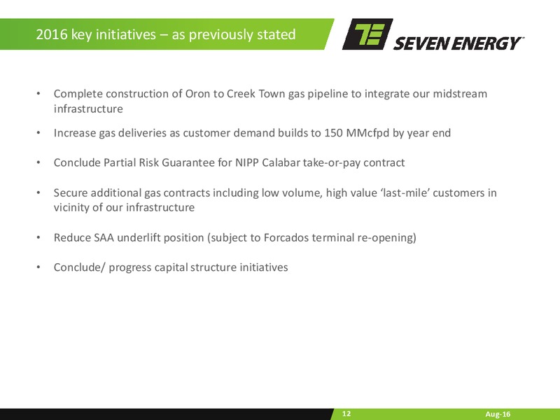 H1 2016 Results – Seven Energy International Limited – slide 11