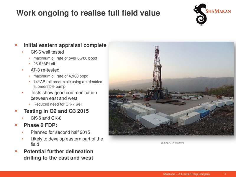 May 2015 Corporate Presentation – Shamaran Petroleum – slide 11