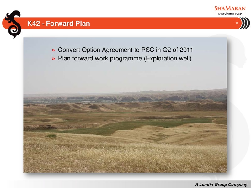 TD NEWCREST CONFERENCE – Shamaran Petroleum – slide 18