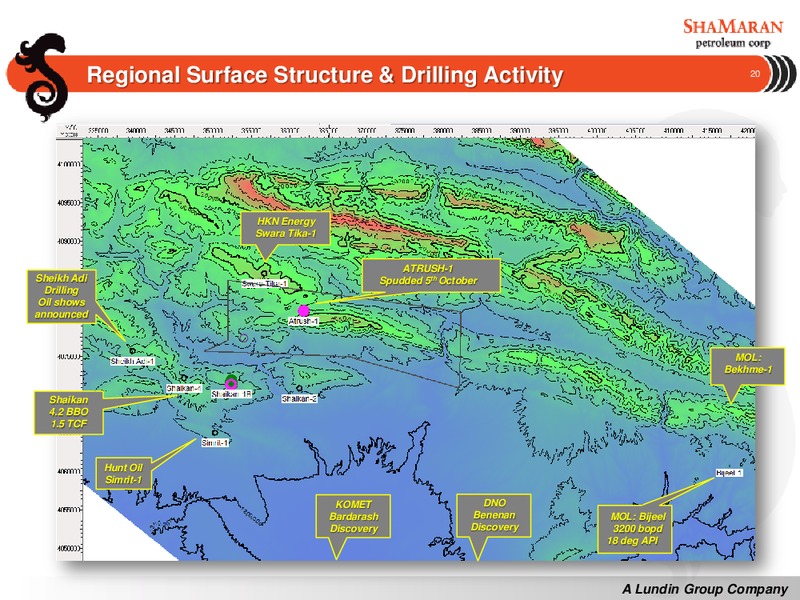 TD NEWCREST CONFERENCE – Shamaran Petroleum – slide 20