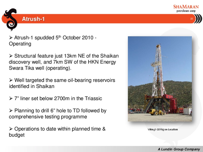 TD NEWCREST CONFERENCE – Shamaran Petroleum – slide 22
