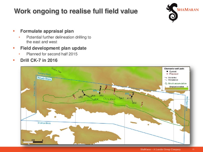 August 2015 Investor Presentation – Shamaran Petroleum – slide 15