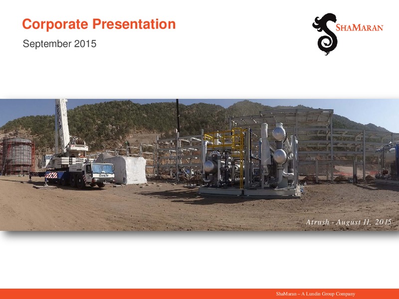 September 2015 Investor Presentation – Shamaran Petroleum – slide 1