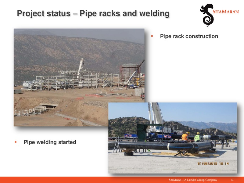 September 2015 Investor Presentation – Shamaran Petroleum – slide 12
