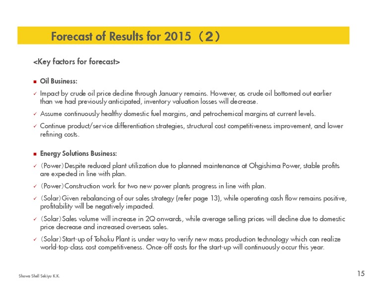 Q1 2015 RESULTS – Shell – slide 14