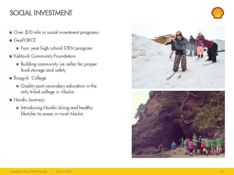 JUNE 2015 INVESTOR PRESENTATION – Shell – slide 57