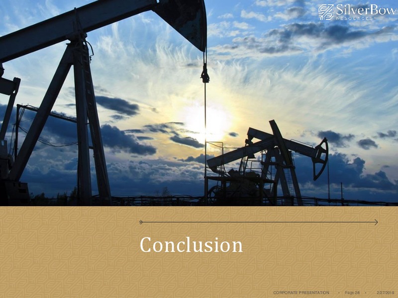 4Q 2018 Earnings Presentation – Silverbow Resources – slide 27