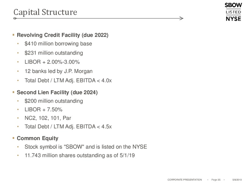 1Q 2019 Earnings Presentation – Silverbow Resources – slide 34