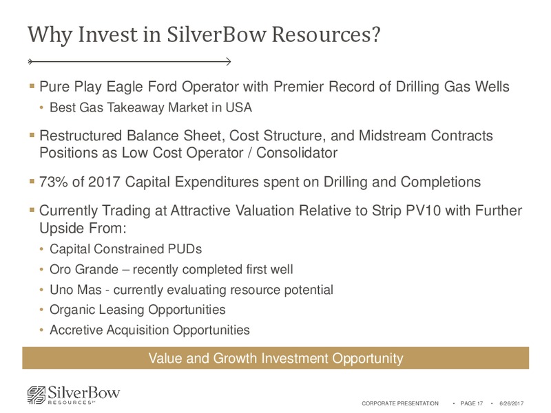2017 JP Morgan Energy Equity Conference – Silverbow Resources – slide 16