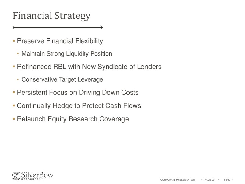 2Q 2017 Earnings Update – Silverbow Resources – slide 19
