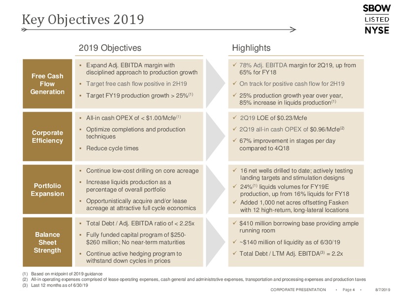 2Q 2019 Earnings Presentation – Silverbow Resources – slide 3