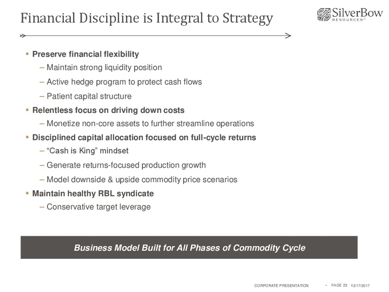 December 2017 Corporate Presentation – Silverbow Resources – slide 22