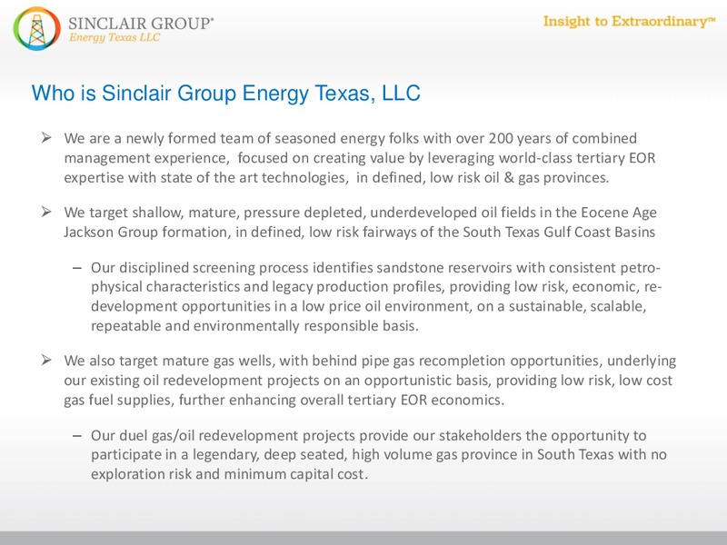 EnerCom The Oil and Gas Conference – Sinclair Group – slide 2