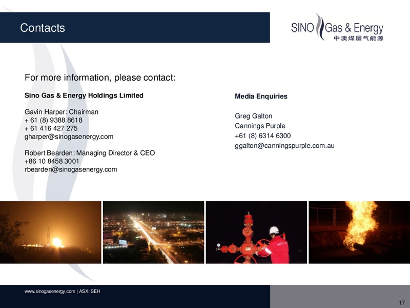 PRESENTATION TO ASIA OIL AND GAS ASSEMBLY – Sino Gas and Energy – slide 16