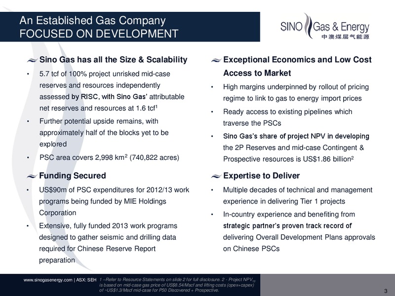 APRIL 2014 CORPORATE PRESENTATION – Sino Gas and Energy – slide 2