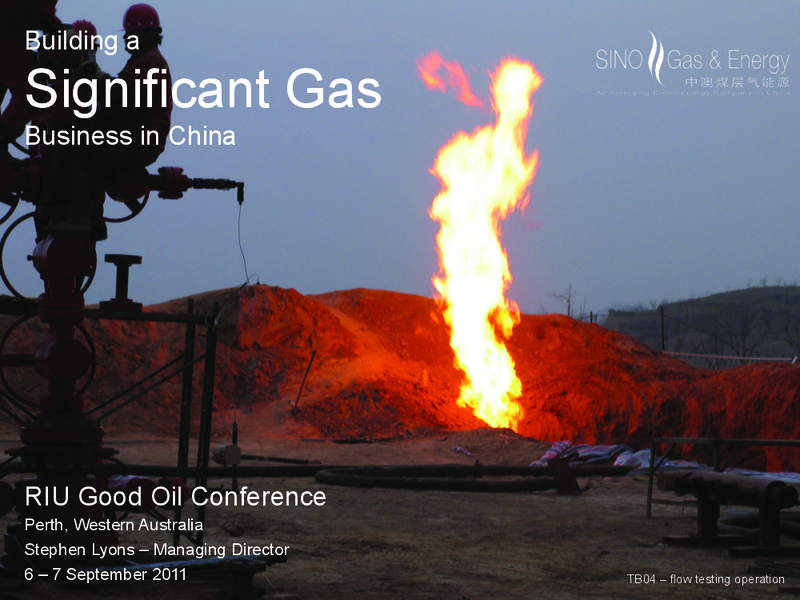 RIU GOOD OIL CONFERENCE – Sino Gas and Energy – slide 1
