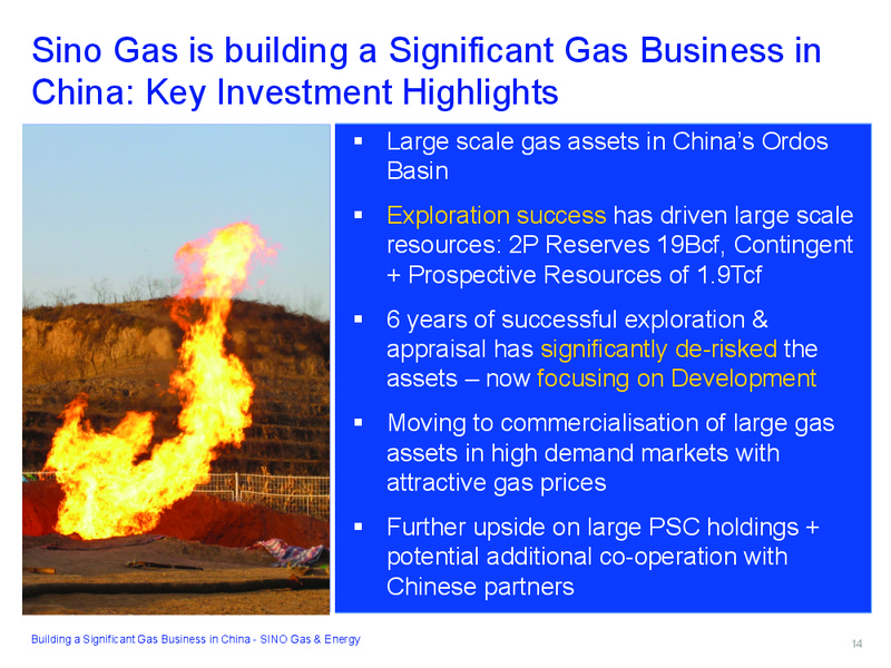 RIU GOOD OIL CONFERENCE – Sino Gas and Energy – slide 14
