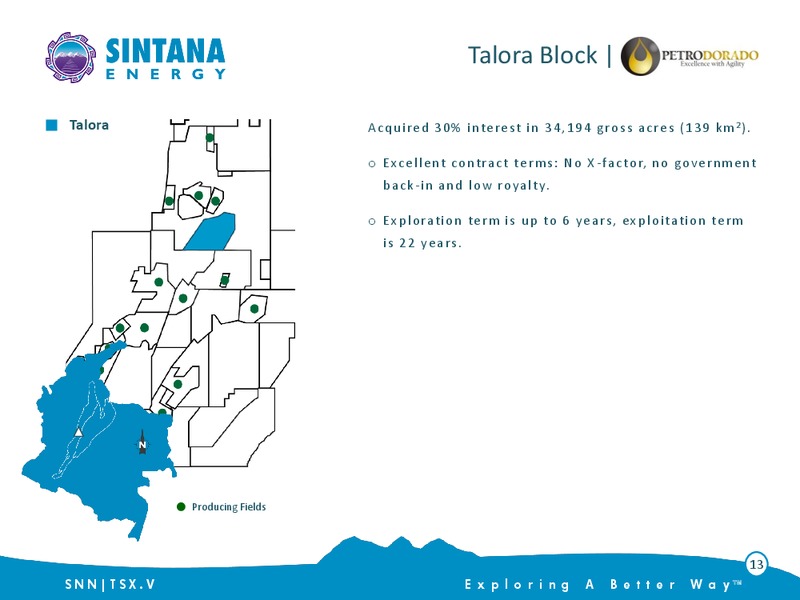 May 2015 Investor Presentation – Sintana Energy Inc – slide 13