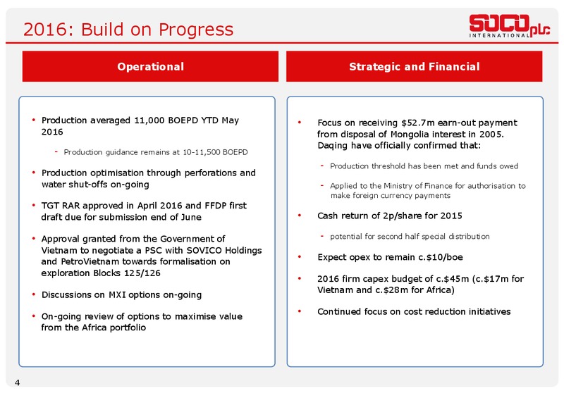 June 2016 Annual General Meeting – Soco International Plc – slide 3