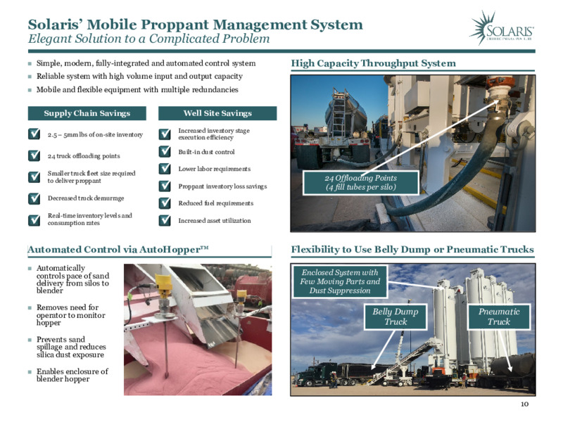 Investor Presentation   January 2021 – Solaris Oilfield Infrastructure, Inc. – slide 9