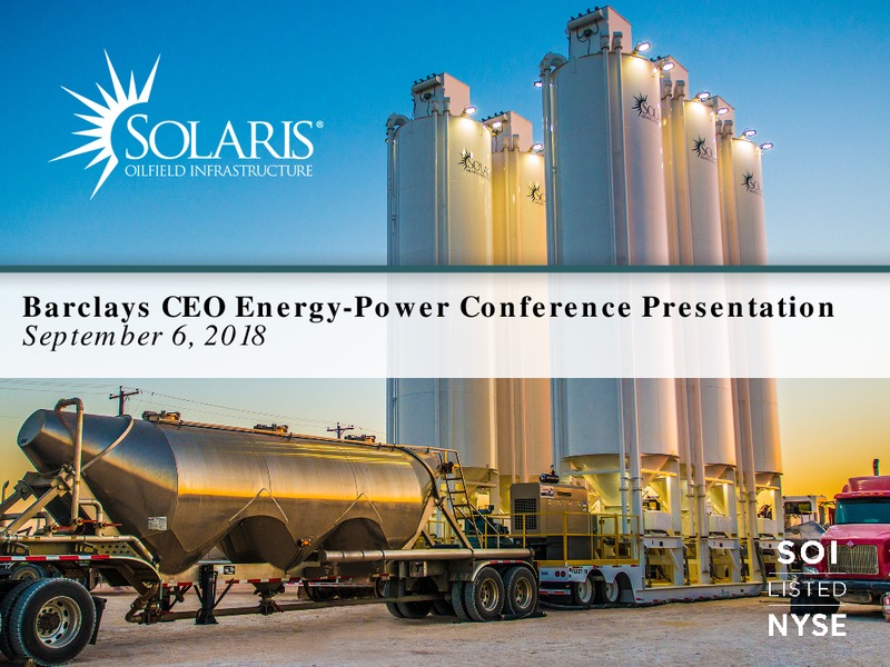 Barclays Global CEO Energy Power Conference – Solaris Oilfield Infrastructure, Inc. – slide 1