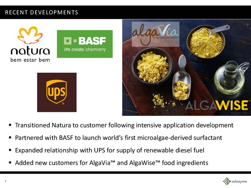 Q2 2015 – Solazyme – slide 3