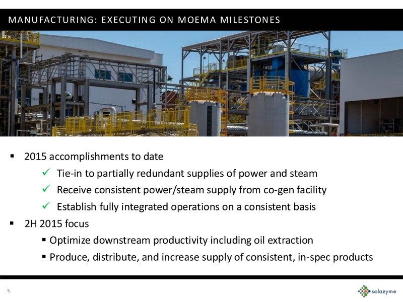 Q2 2015 – Solazyme – slide 4