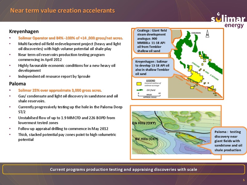 Excellence in Oil and Gas Presentation – Solimar Energy Limited – slide 5