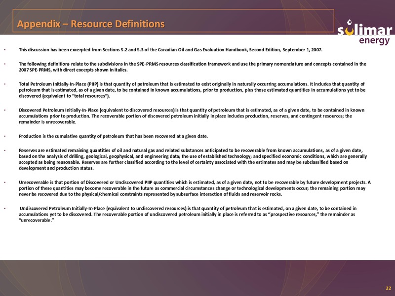 Excellence in Oil and Gas Presentation – Solimar Energy Limited – slide 21