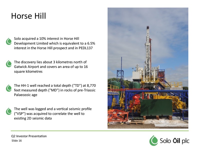 Q2 2015 Investor Presentation – Solo Oil Plc – slide 15