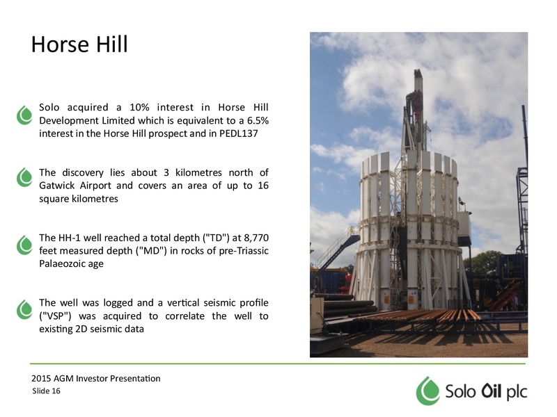 August 2015 Annual General Meeting – Solo Oil Plc – slide 15