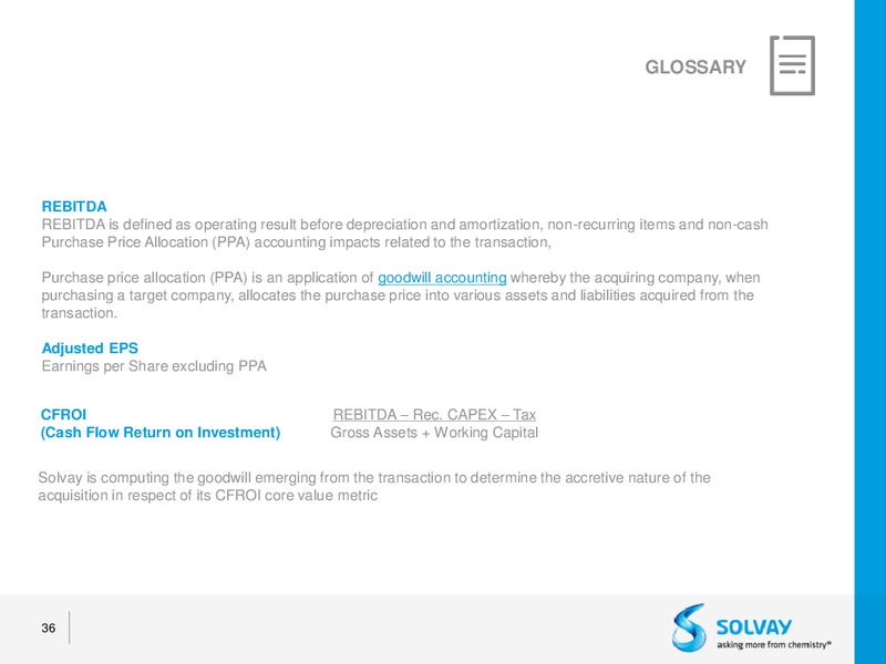 Acquisition of Cytec – Solvay – slide 33