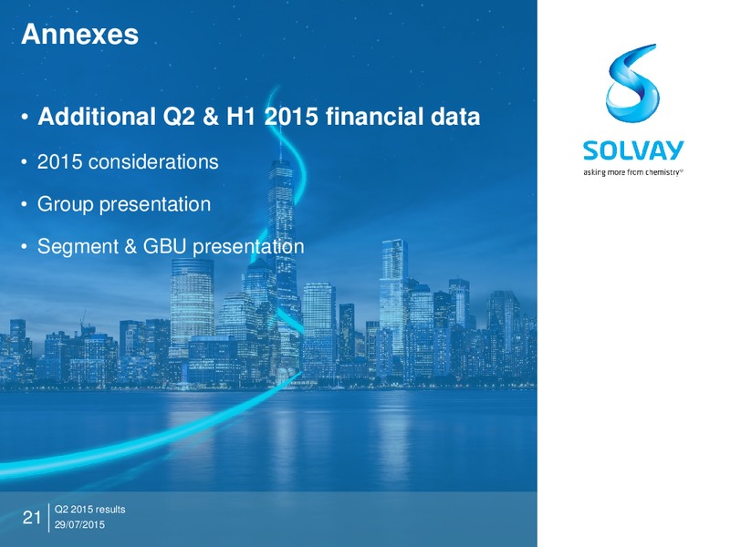 Q2 2015 Results – Solvay – slide 20