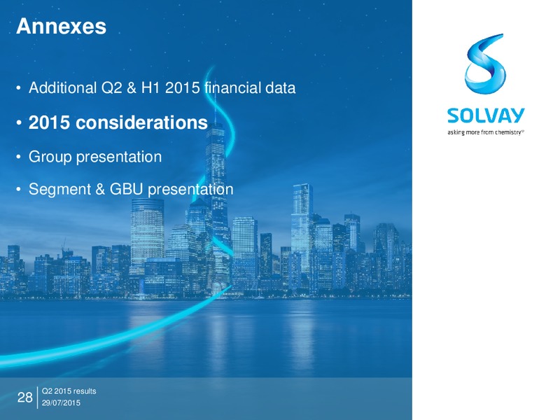 Q2 2015 Results – Solvay – slide 27